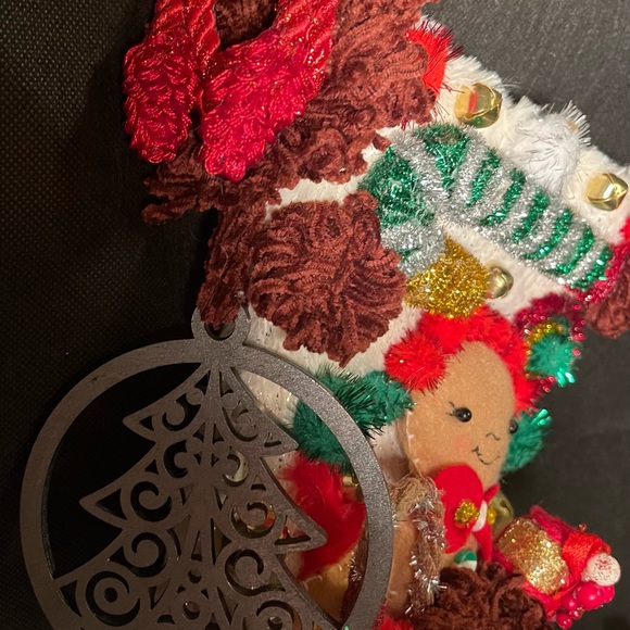 KEEPSAKE (Handcrafted) Luxury One-Of-A-Kind Christmas Stocking (Gingerbread) - Picture 4 of 6